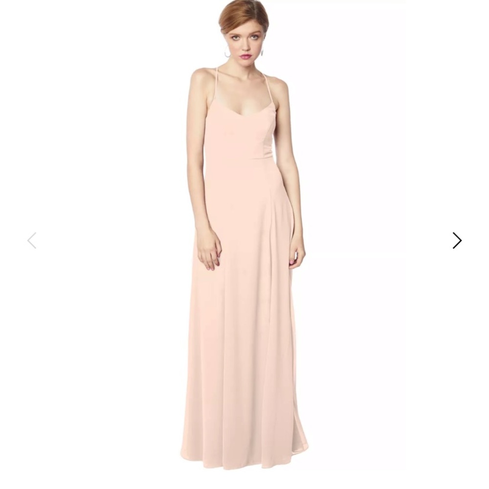 Shell pink levkoff bridesmaids dress